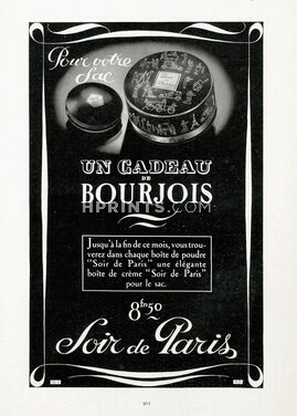 Bourjois (Cosmetics) 1936 "Pour votre Sac" Soir De Paris Powder