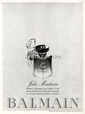 Pierre Balmain (Perfumes) 1960 Jolie Madame