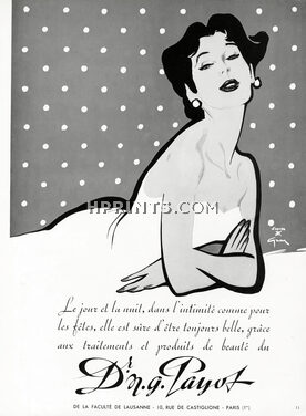 Payot (Cosmetics) 1954 René Gruau, Version A