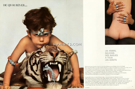 De quoi rêver..., 1968 - Cartier (Panther) & Harry Winston, O.j. Perrin, Mauboussin (Rings), Photo Guy Bourdin, Text by Louise de Vilmorin, 4 pages