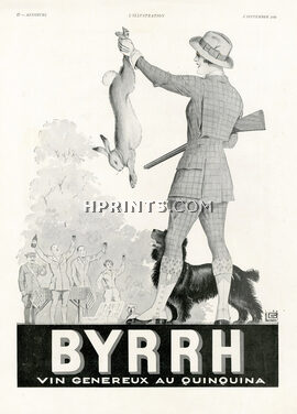 Byrrh 1930 Georges Léonnec, Huntress, Rabbit