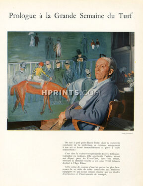 Raoul Dufy 1950 "Prologue à la Grande Semaine du Turf" Horse Racing