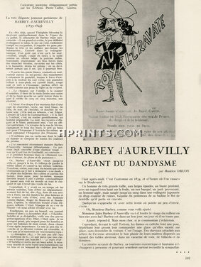 Barbey d'Aurevilly - Géant du Dandysme, 1951 - Artist's Career, Caricatures Coppée, Rops, Baudelaire, Text by Maurice Druon, 5 pages
