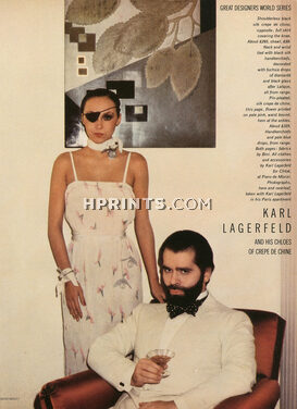 Karl Lagerfeld 1975 Chloé, Bini (Fabric) Fashion Photography, Photo David Bailey, 4 pages