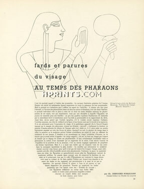 Fards et Parures du Visage au Temps des Pharaons, 1949 - Making-Up, Egypt, Text by Ch. Desroches Noblecourt, 4 pages