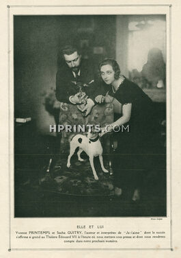 Yvonne Printemps & Sacha Guitry 1920 "Elle et Lui" Chiwawa, Fox Terrier
