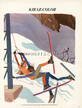 Edmond Kiraz 1972 Skiing, Les Parisiennes De Kiraz