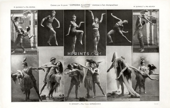 Demidoff & Tamara Gamsakourdia 1919 Melle Dourga, M Quinault, Melle Daunt, Russian Ballet