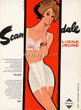 Scandale (Lingerie) 1964 Girdle, Brassiere, Pierre Couronne
