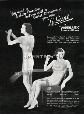 Warner's (Lingerie) 1936 Le Gant, Brassiere, Girdle, Stockings