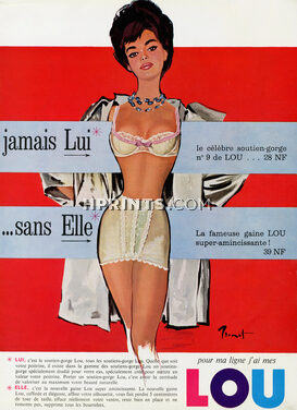 Lou (Lingerie) 1961 Brassiere, Girdle, Brénot, Pin-Up