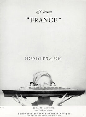 Compagnie Générale Transatlantique (Ship Company) 1962 "France", Transatlantic Liner