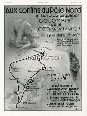 Compagnie Générale Transatlantique (Ship Company) 1933 "Colombie", Transatlantic Liner, Dr Charcot