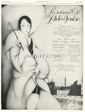 Hôtel Lido (Venise) 1926 Lorenzi Elegant Parisienne Umbrella (L)