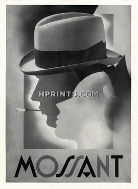 Mossant 1937 Art Déco, Cigarette Holder, Poster art