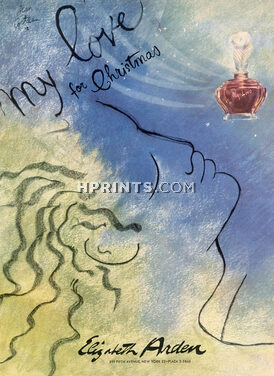 Elizabeth Arden (Perfumes) 1950 "My Love for Christmas", Jean Cocteau