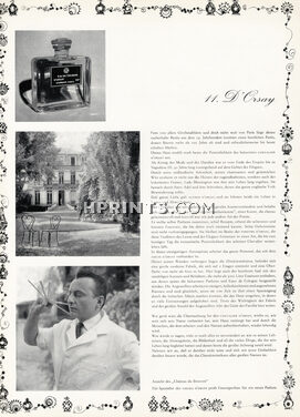 D'Orsay, 1960 - Perfume "Eau de Cologne" Chateau du Bouvets, 2 pages