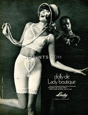 Lady (Lingerie) 1969 Dolly Panty, Bra, Jazz player, Photo Roland Bianchini