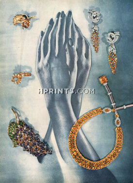 Verdura, Cartier, Rubel, Laykin, Olga Tritt (Ear-Clips) 1945 Back: Mauboussin, Photo Blumenfeld