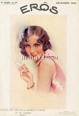 Suzanne Meunier 1930 Décembre Eros Cover, Woman Smoking
