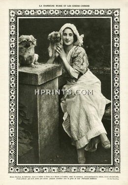Anna Pavlowa 1913 Russian Dancer, Pekingese Dogs