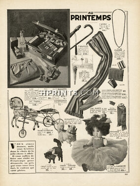 Au Printemps (Department Store) 1920 "Toys" Dog, Cat, Doll...