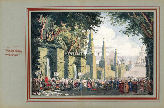 Alexandre Benois 1945 "Le Pavillon d'Armide" Ballet by Alexandre Benois, Choregraphy Michel Fokine, Theatre Scenery