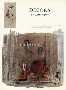 Christian Bérard 1946 "La Folle de Chaillot" Theatre Costume, Theatre Scenery
