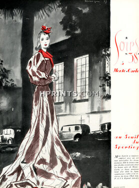 Jeanne Lanvin 1937 Evening Gown, Sporting Club, Monte-Carlo, Pierre Mourgue