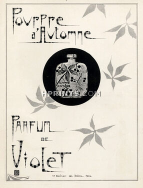 Violet (Perfumes) 1923 Pourpre d'Automne, Art Deco Style, Georges Léonnec