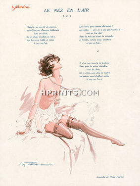 Henry Fournier 1928 "Le Nez en l'air", Topless, Stockings