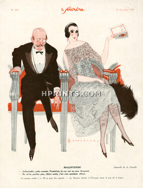 Albert Chazelle 1928 "Malentendu", Elegant Parisienne, Opera, Adultery
