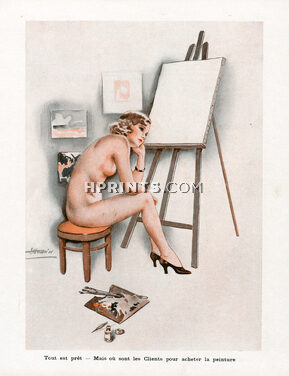 Suzanne Meunier 1935 "Où sont les clients...", Art Modeling