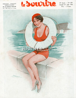 Suzanne Meunier 1936 Le Sourire cover, Bathing Beauty