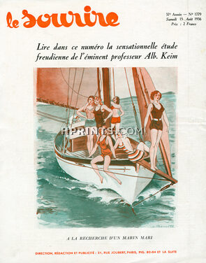 Léon Bonnotte 1936 "A la recherche d'un marin mari", Yachting, Sexy Bathing Beauties