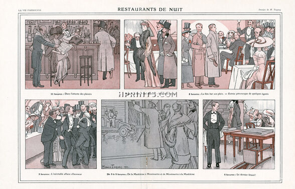 Maurice Taquoy 1910 Restaurants de Nuit, Night Restaurants