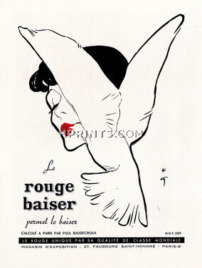 Rouge Baiser 1949 René Gruau Lipstick (Dove) (Large)