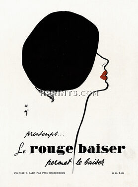 Rouge Baiser 1949 René Gruau (Béret - Printemps) (L)