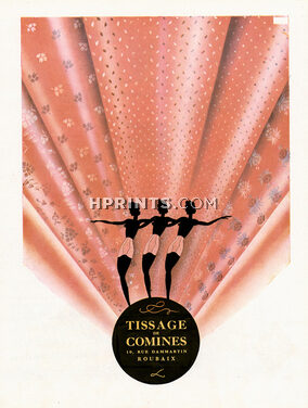 Tissage de Comines 1948 Fabric for Lingerie, Girdles