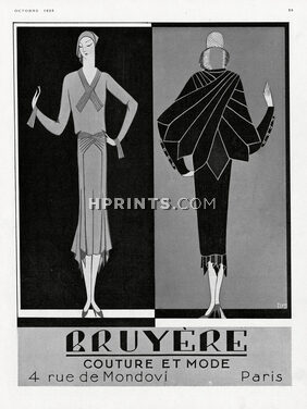 Bruyère 1929 Evening Gown, Address 4 rue de Mondovi, Paris, DYS