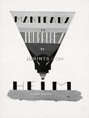 Jacques Heim (Couture) 1929 Label Art Deco Style, JEP