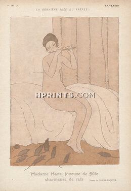 Torné-Esquius 1920 Flutist, Flute Player, Nude, Charmer of Rats