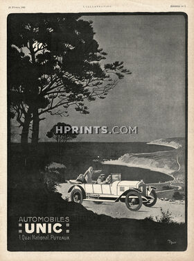 Unic (Cars) 1920 Seashore, Signed Thor