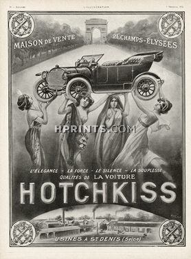 Hotchkiss 1912 Alex Lagé, Arc De Triomphe, Champs-Elysées