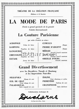 Ducharne (Fabric) 1952 La Mode de Paris
