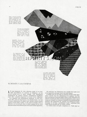 Analyse détaillée de la collection Hiver 1928 des soieries F. Ducharne, 1928 - Silk, 2 pages