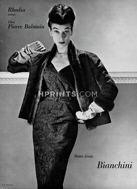 Pierre Balmain 1952 Dinner Dress, Moire irisée, Bianchini Férier, Photo Philippe Pottier