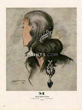 Mauboussin 1945 Hair Clip, shoulder pin, René Sim Lacaze