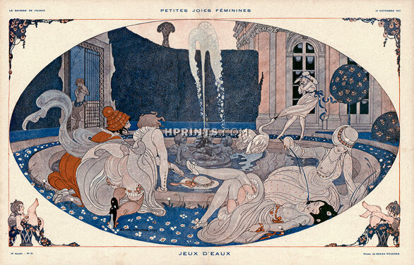 Gerda Wegener 1917 Petites joies féminines "Jeux d'eaux" Water Games, Feminine Enjoyments, Sexy Girls, Swan