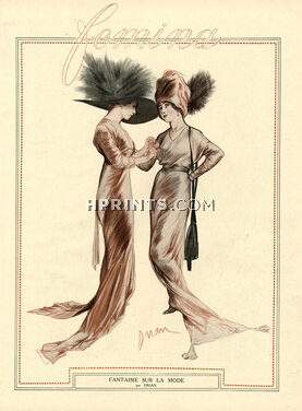 Etienne Drian 1911 "Fantaisie sur la Mode" Evening Gowns